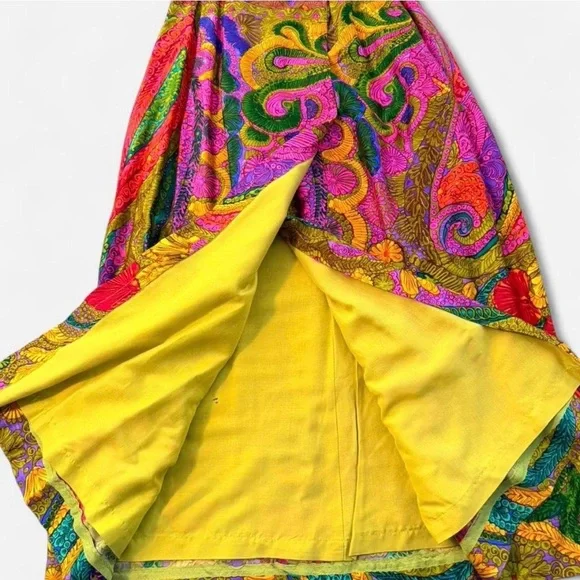 Vintage 1970s Paisley Wrap Maxi Skirt – Boho Festival Style S/M - Picture 2 of 6